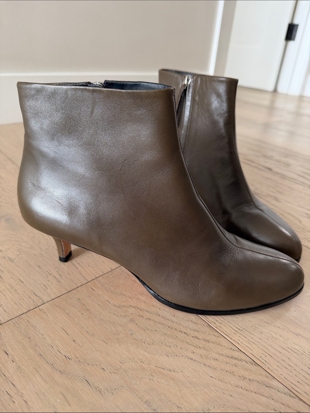 Reformation olive ankle booties